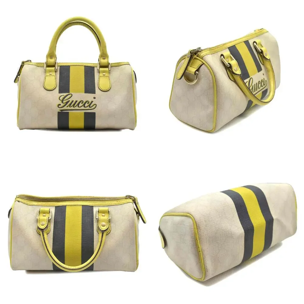 Gucci GG Plus Monogram Web Stripe Small Joy Boston Yellow - Picture 2 of 15